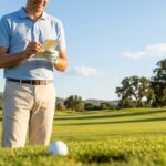 Golfeur utilisant la formule Stableford pour calculer ses points au golf