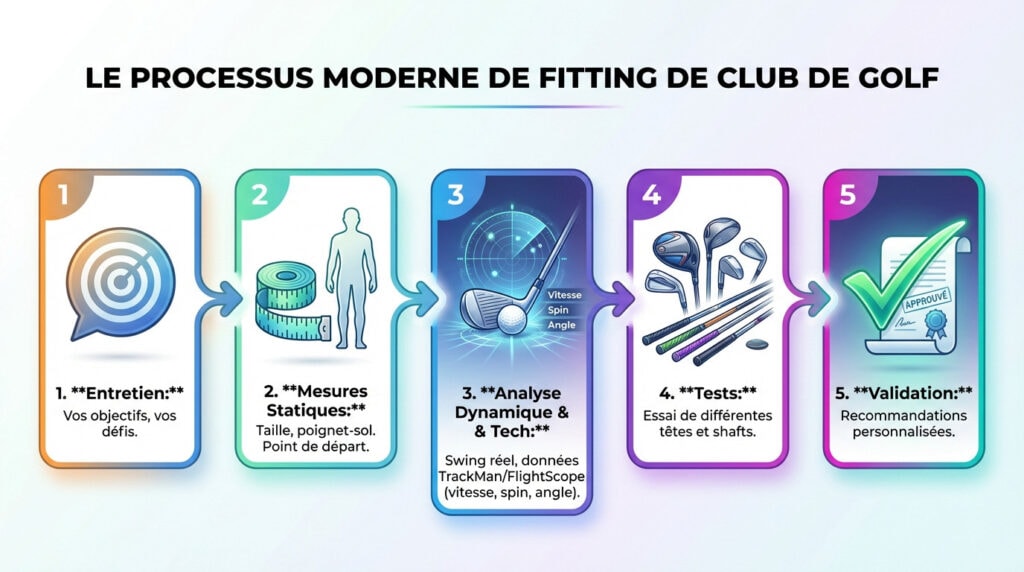 Analyse technologique du swing lors d'une séance de fitting de golf
