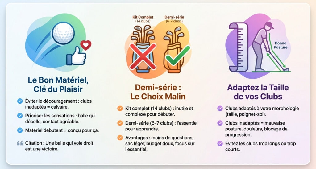 Golf débutant choisir le bon matériel pour le plaisir
