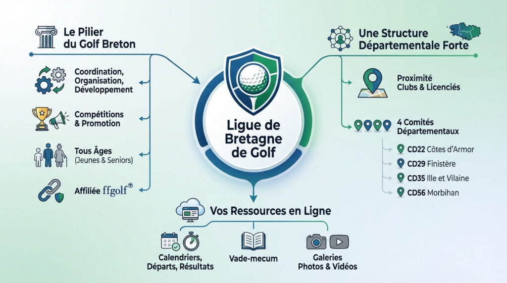 Structure et organisation de la Ligue de Bretagne de Golf pour les compétitions et les jeunes