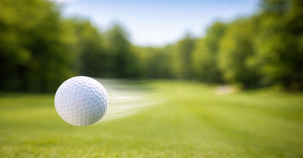 Représentation d'une vitesse balle de golf maximum à 380 km/h
