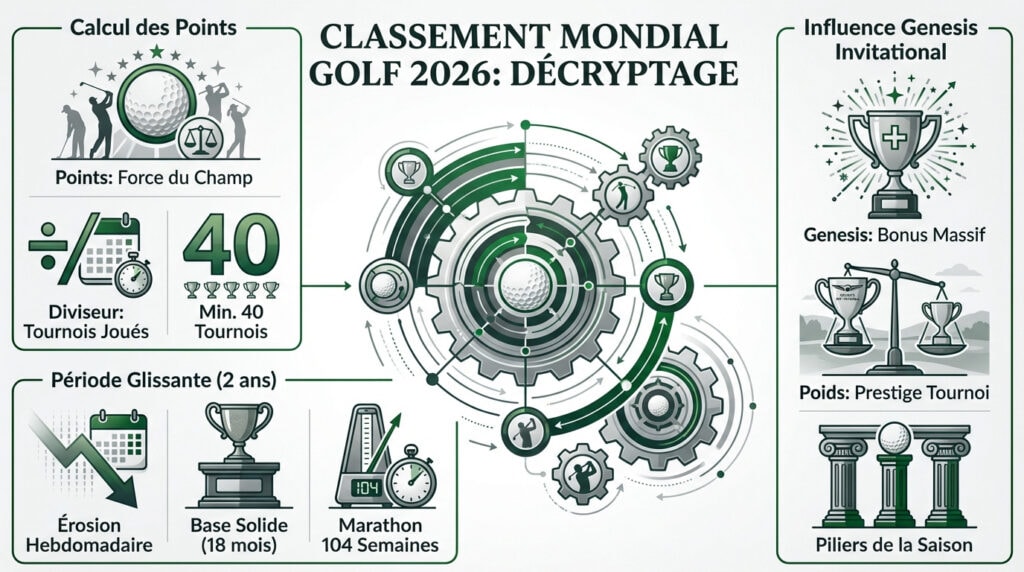 Analyse détaillée du classement mondial golf mars 2026 chez les hommes