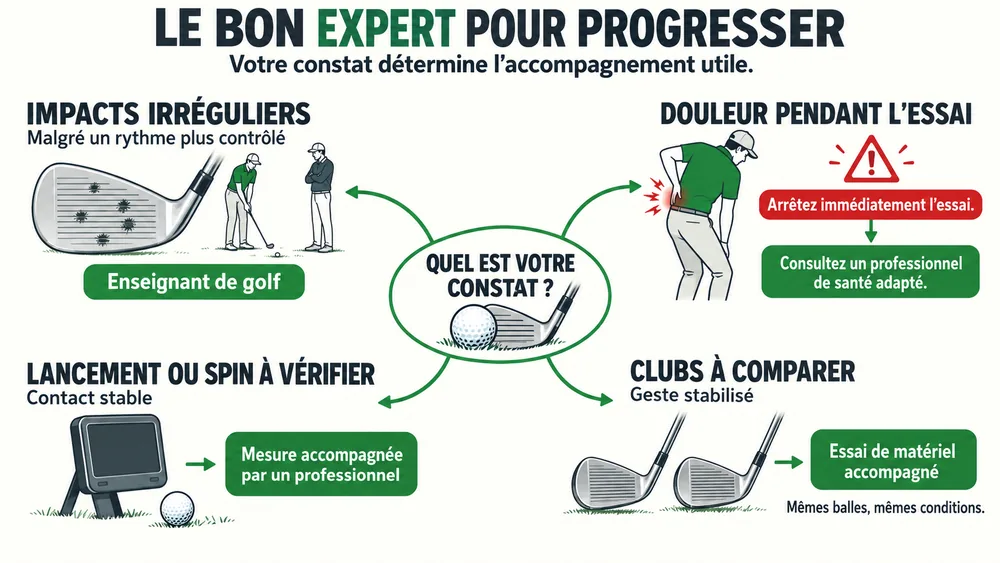 LE BON EXPERT POUR PROGRESSER : votre constat détermine l’accompagnement utile.