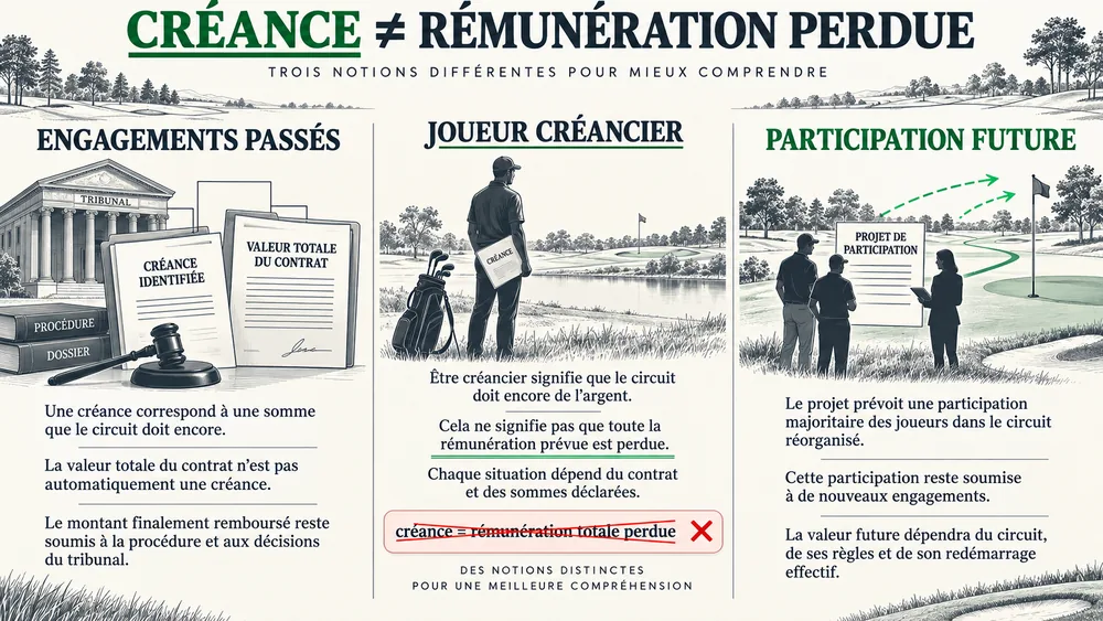 CRÉANCE ≠ RÉMUNÉRATION PERDUE : ce que la procédure distingue entre les engagements passés et le futur du circuit de LIV Golf