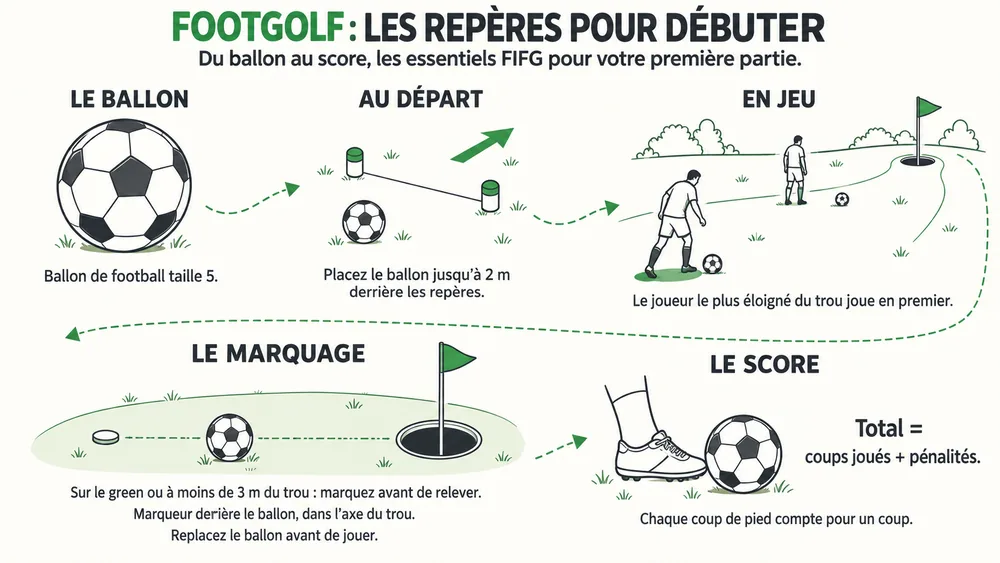 FOOTGOLF : LES REPÈRES POUR DÉBUTER. Du ballon au score, les essentiels FIFG pour votre première partie.