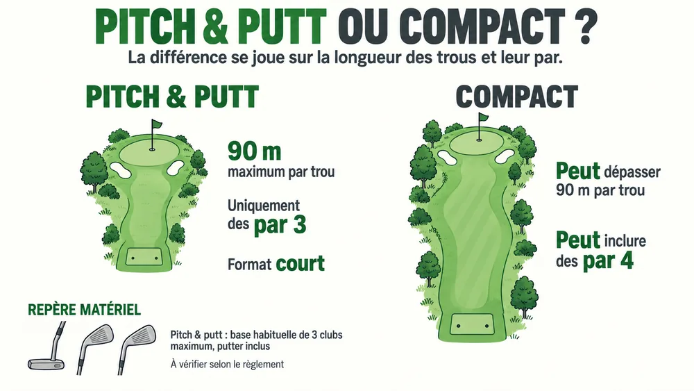 PITCH AND PUTT OU COMPACT ? : la différence se joue sur la longueur des trous et leur par.
