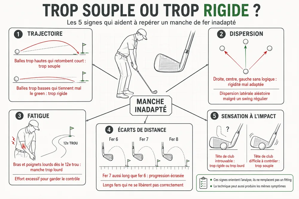 TROP SOUPLE OU TROP RIGIDE ? : les 5 signes qui aident à repérer un manche de fer inadapté