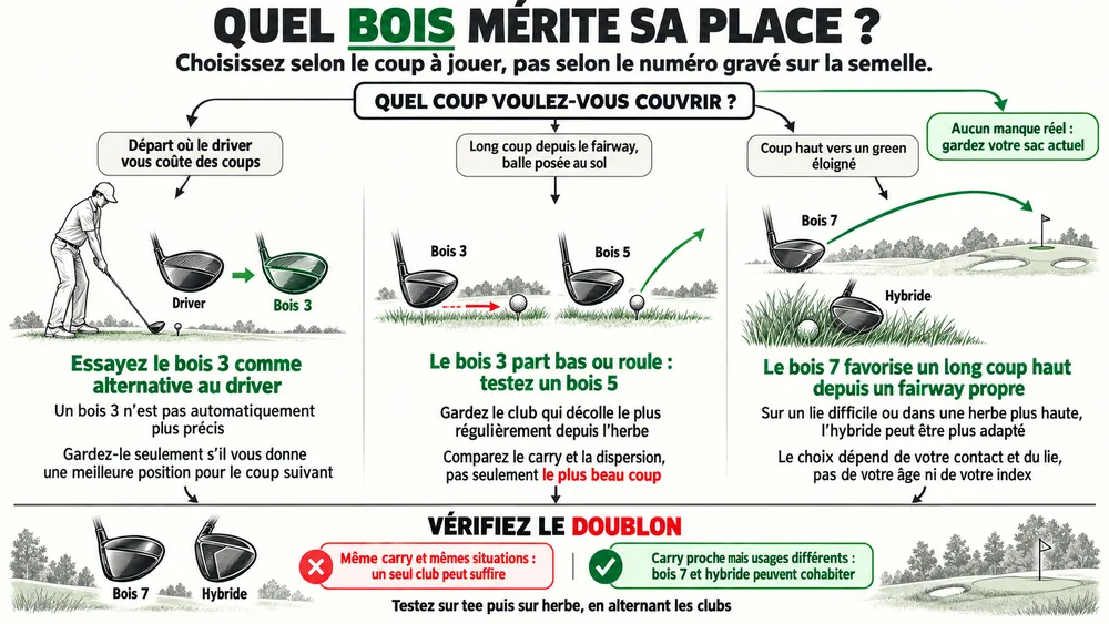 QUEL BOIS DE PARCOURS MÉRITE SA PLACE ? : choisissez selon le coup à jouer, pas selon le numéro gravé sur la semelle.